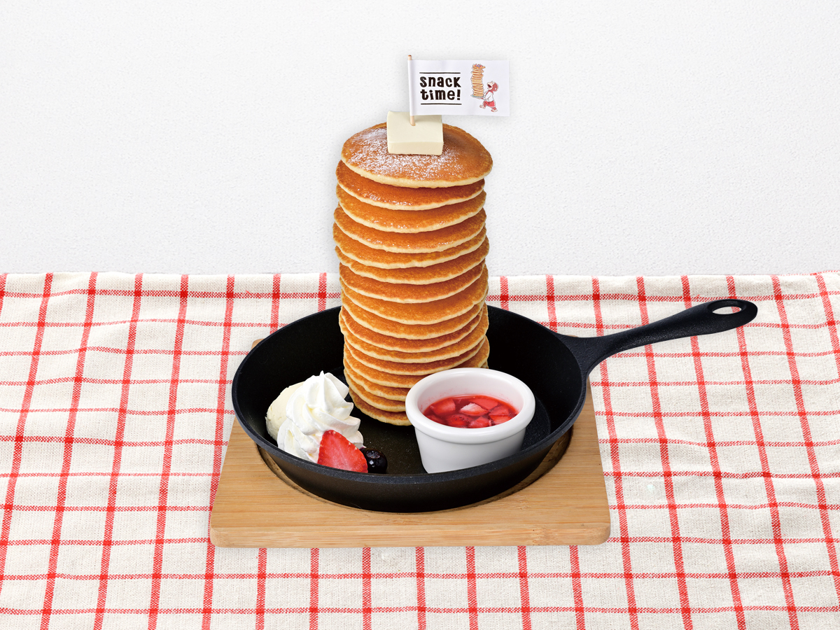 何枚あるかな？いちごのタワーパンケーキ